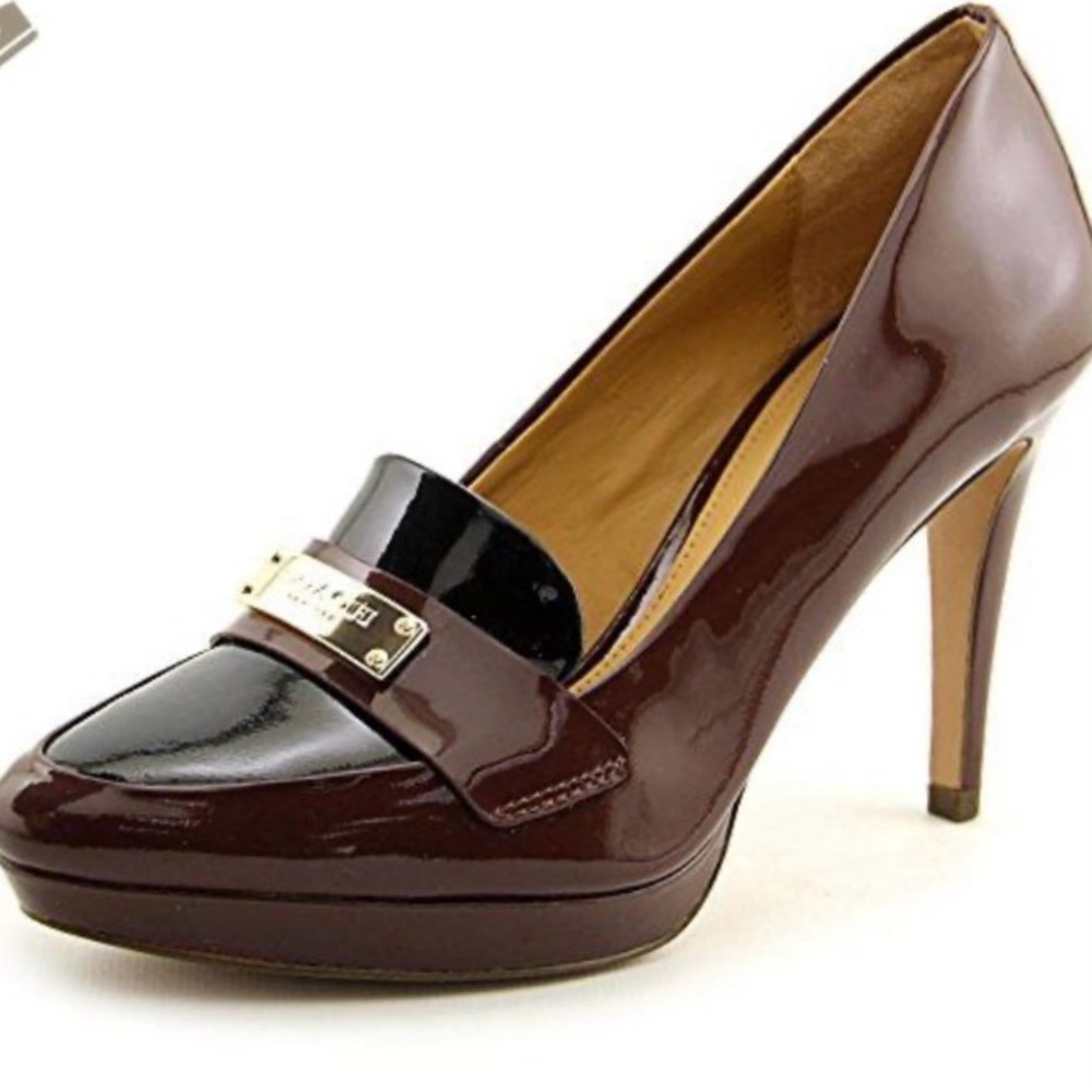 COACH Garnet Patent Pumps in Merlot and Black: GORGEOUS!